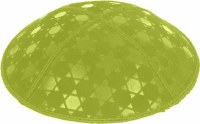 Lime Blind Embossed Star of David Kippah without trim