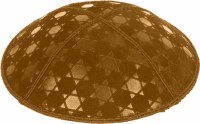 Additional picture of Luggage Blind Embossed Star of David Kippah without trim