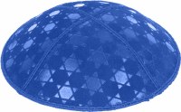 Additional picture of Royal Blind Embossed Star of David Kippah without trim