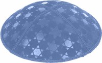 Additional picture of Wedgewood Blind Embossed Star of David Kippah without trim