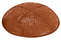 Rust Blind Embossed Tiled Kippah without Trim