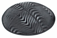 Ivory Blind Embossed Waves Kippah