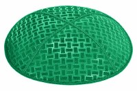 Emerald Blind Embossed Weave Kippah without Trim