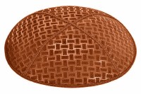 Rust Blind Embossed Weave Kippah without Trim