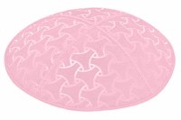 Light Pink Blind Embossed Wheels Kippah without Trim