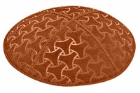 Rust Blind Embossed Wheels Kippah without Trim