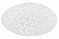 White Blind Embossed Wheels Kippah without Trim