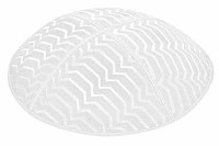 White Blind Embossed Kippah without Trim