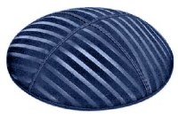 Dark Royal Blind Embossed Wide Lines Kippah without Trim