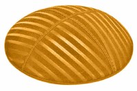 Gold Blind Embossed Wide Lines Kippah without Trim