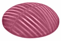 Hot Pink Blind Embossed Wide Lines Kippah without Trim