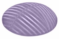 Lavender Blind Embossed Wide Lines Kippah without Trim