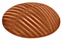 Rust Blind Embossed Wide Lines Kippah without Trim