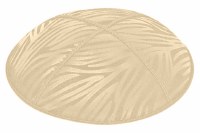 Beige Blind Embossed Zebra Kippah without Trim