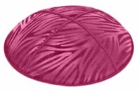 Fuchsia Blind Embossed Zebra Kippah without Trim