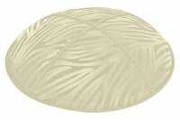 Ivory Blind Embossed Zebra Kippah without Trim