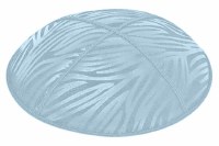 Light Blue Blind Embossed Zebra Kippah without Trim