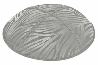 Medium Grey Blind Embossed Zebra Kippah without Trim