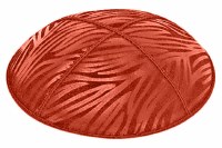 Orange Blind Embossed Zebra Kippah without Trim