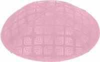 Additional picture of Light Pink Blind Embossed Kippah without trim