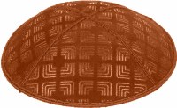 Additional picture of Rust Blind Embossed Kippah without trim