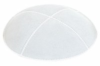 White Suede Kippah Large