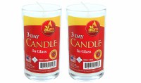 Yahrtzeit Candle in Glass Jar 3 Day - 2 Pack