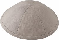 Kippah Light Gray Linen 6 Part One Size Fits All