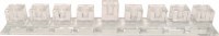 Candle Menorah Clear Colored Crystal Square Cubes No Stand