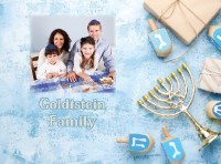 Additional picture of Personalized Glass Chanukah Menorah Tray Holiday Traditions Design 15" x 11"