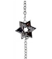 Additional picture of Silver Star Of David Bracelet With Stones #MJBB5066