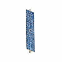 Mezuzah Blue Glitter Square Design 4"