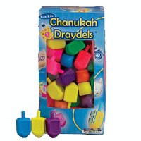 Medium Plastic Chanukah Draydels - Assorted Colors 100 Piece Pack