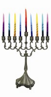 Metal Aluminium Candle Menorah with Nickel Plated Finish