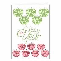 New Year Cards Happy New Year Apples 5-pack
