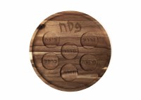 Kinor Wooden Seder Plate Round 14"