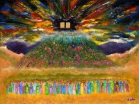 Large Vinyl Sukkah Poster Exquisite Matan Torah Scene 30" x 40"