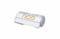 Pesach Towel White Embroidered with Silver Stripe Design 2 Pack