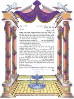 Kesubah 1st Marriage- Pillars of Happiness - Hebrew