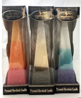 Havdallah Candle Pyramid Shape Multi Color 9" Assorted Colors Single Piece