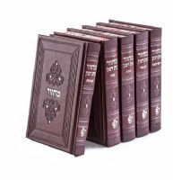 Machzorim Eis Ratzon 5 Volume Set Maroon Faux Leather Ashkenaz [Hardcover]