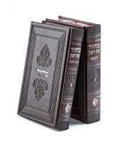 Machzor Eis Ratzon 2 Volume Set Faux Leather Margalit Design Brown Ashkenaz