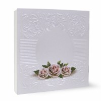 Additional picture of Zemiros Shabbos Square Booklet White - Roses Edut Mizrach