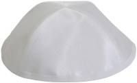 Kippah White Satin with White Trim One Size Fits All