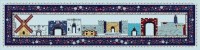 Table Runner Heat Resistant PVC Blue Jerusalem Design