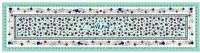 Table Runner Heat Resistant PVC Green Base Colorful Pomagranate Design
