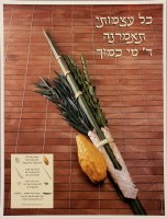 Arba Minim Four Species Laminated Sukkah Poster
