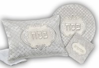 Quilted 4 Piece Pesach Set Silver Diamond Design