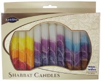Safed Shabbat Candles 12 Pack 5.5" White Mix