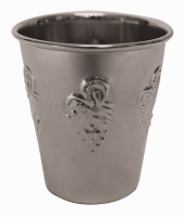 Stainless Steel Kiddush Cup Minimum Shiur Grape Design